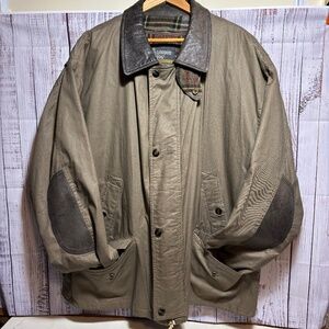 Vintage London Fog 3M Thinsulate Flannel Leather Chore Barn Jacket Size XL